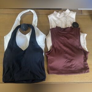 Klassy Network Women's Tank Tops - Black, White, Cream, and Brown.